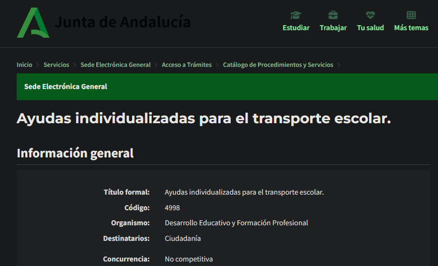 Ayudas para el transporte escolar 2025