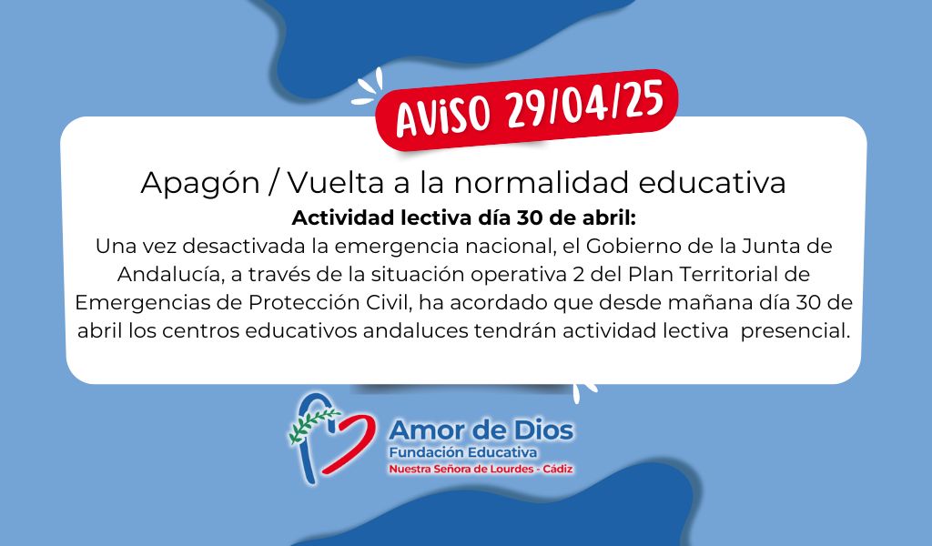 Aviso 29-04-25 Reinicio de actividad lectiva presencial