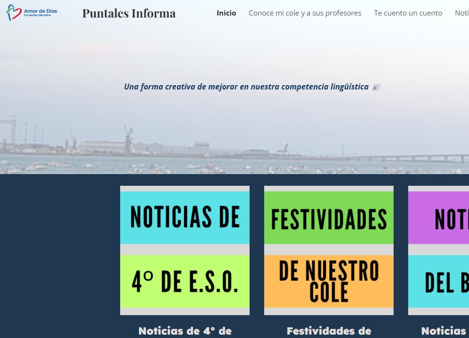 Periódico Escolar "Puntales Informa". Imagen de inicio de cabecera.