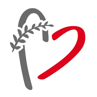 Logotipo Amor de Dios: corazón con color parcial