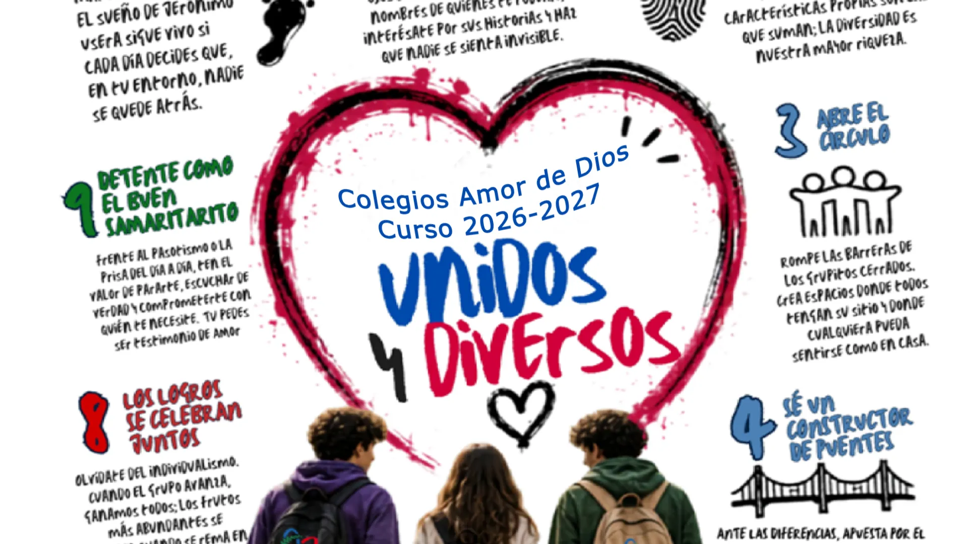 Imagen con el objetivo del curso escolar 2025-2026 de la Fundación Educativa Amor de Dios.